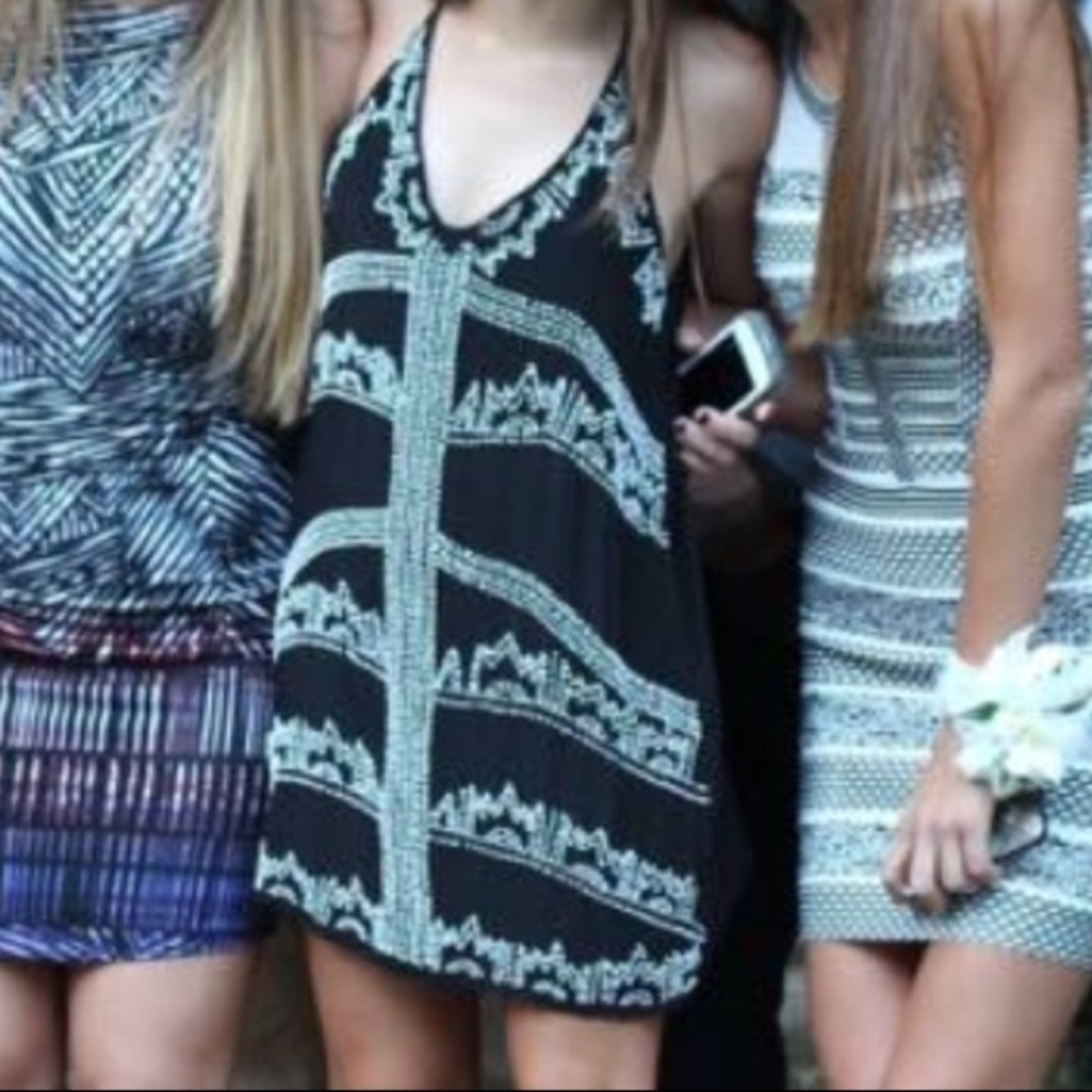 mini black and beaded dress